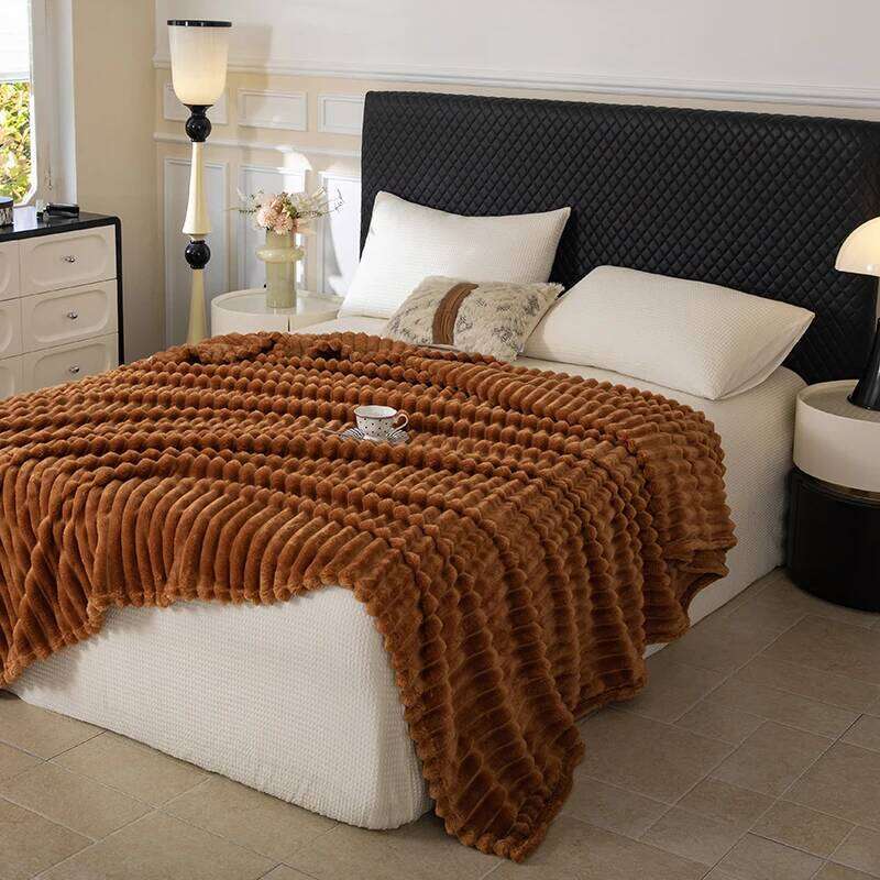 1PC Light luxury solid color multi-functional for winter warmth, fleece bedroom and living room blanket XJ260112