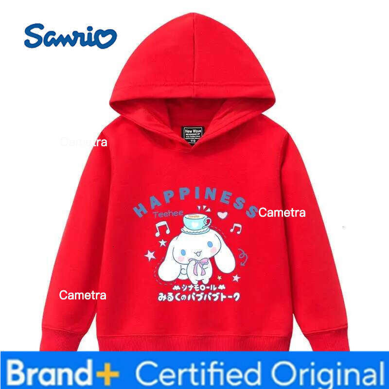 Sanrio Kawaii Cartoon Big Dog Print Children Hooded Sweatshirt Boy Girl Autumn Winter Daily Outdoor Casual Warm Soft Sportswear H260112