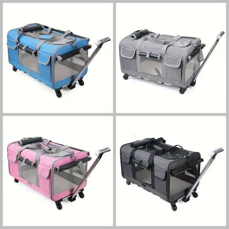 Extra Portable Detachable Dog Trolley Case, Large Foldable Pet Cat Travel Carrier Bag 26W0112