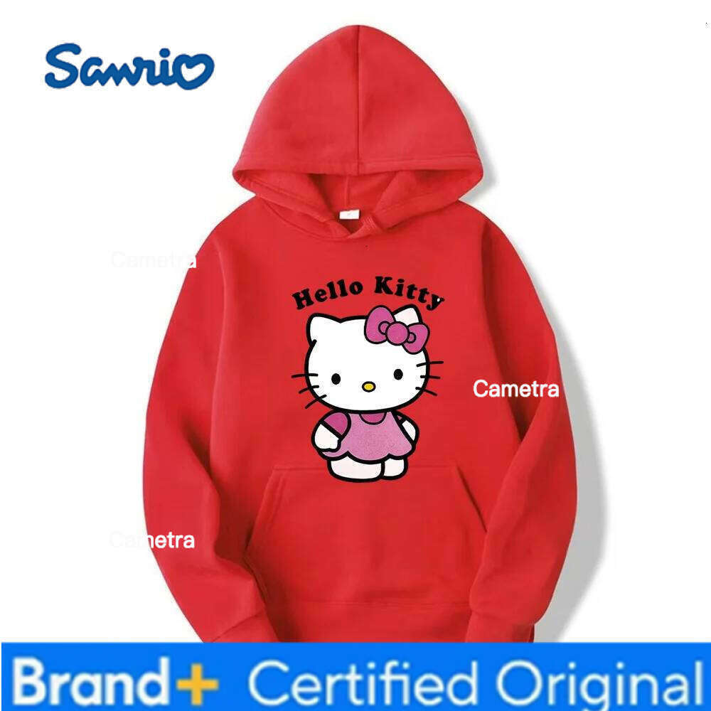 Sanrio Beautiful Hello Kitty Printed Hoodies Women Warm Comfortable Casual Hoodie Fashion Classic Hoody Loose Original Basic Clothes H260112