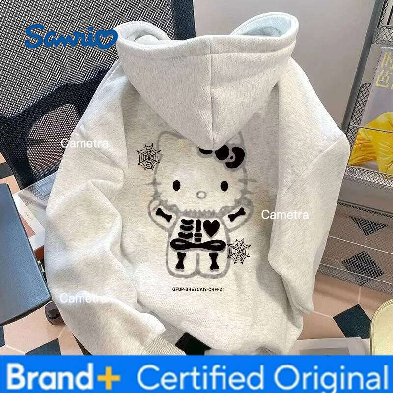 Sanrio Fashionable cute Hello Kitty Cartoon Anime periphery Boys girls hoodies Autumn and Winter Parent child clothing hoodie H260112