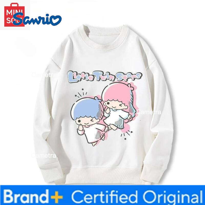 Sanrio MINISO collaborates with Company Ltd Printed sweatshirt, long-sleeved loose cartoonish casual cute for girls and boys H260112