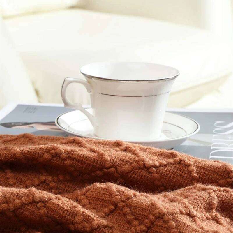 Nordic Retro Knitted Bed End Decoration Cover Light Luxury Nap Throw Blanket Bedspread Warm Shawl Soft Cozy Sofa cover XJ260112