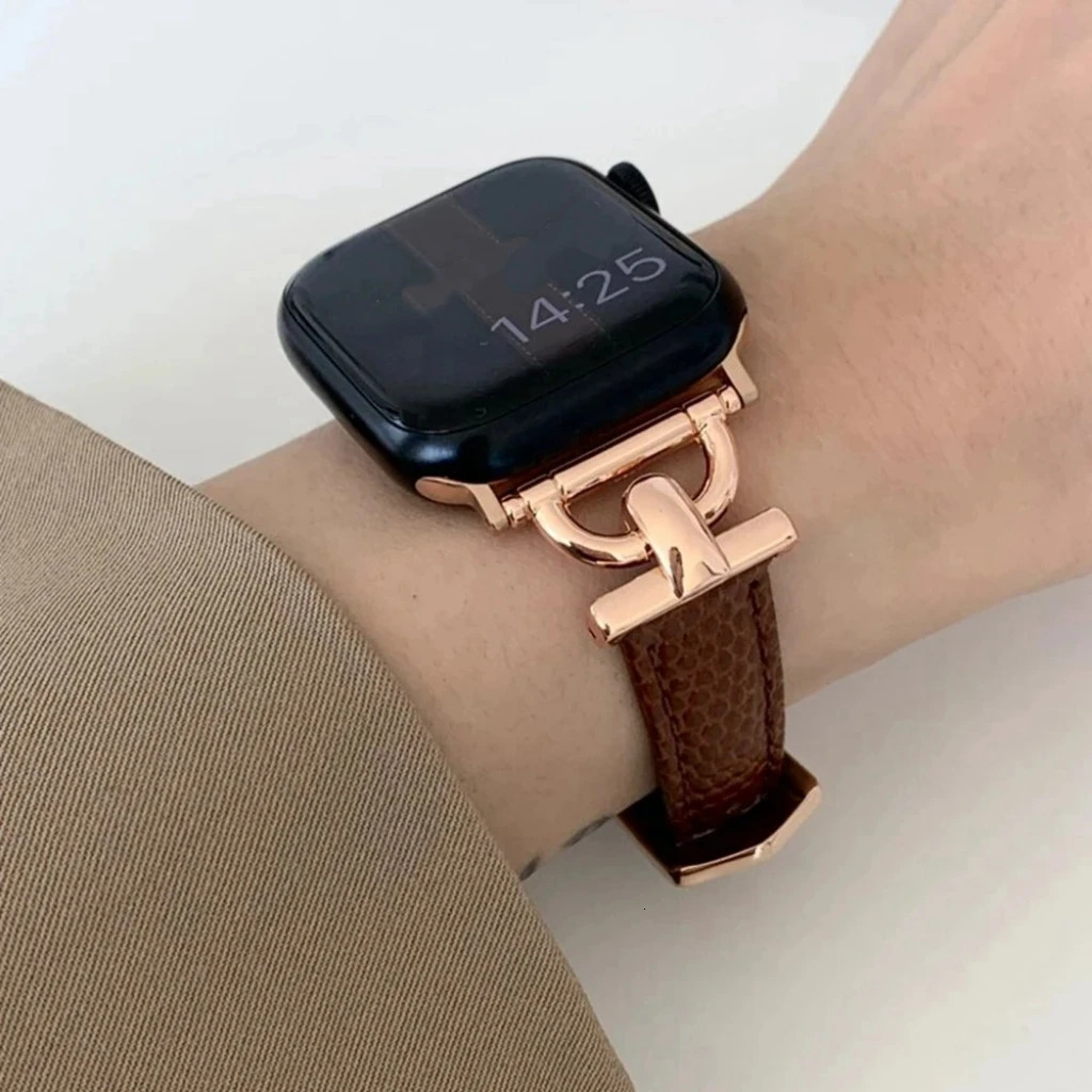 For Apple Watch band women Series Ultra 11109876 38mm 40mm 41mm 42mm 44mm 45mm 46mm Strap Leather loop 260110 - view 6