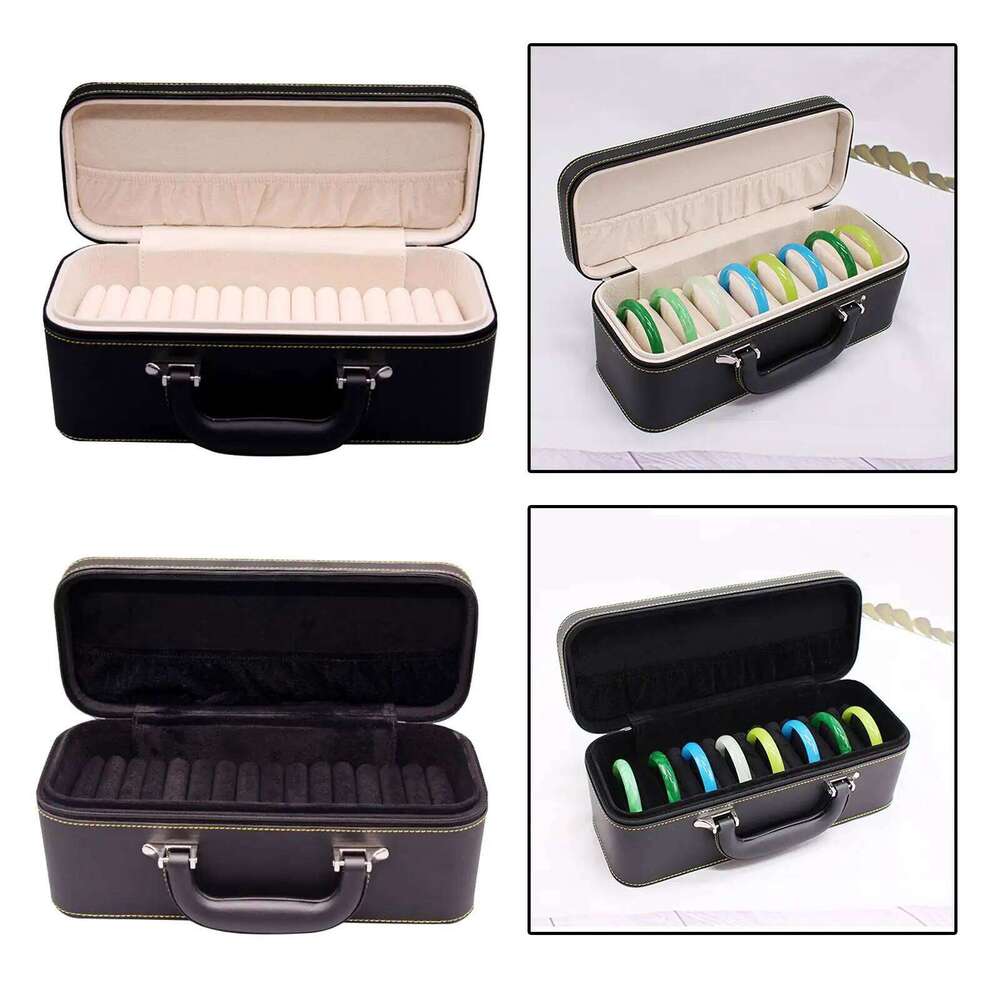 Portable bracelet Organizer Jade Bracelets Display Storage Case Holder Jewelry Bangle Box for Anniversary Flea Markets 26Y0112