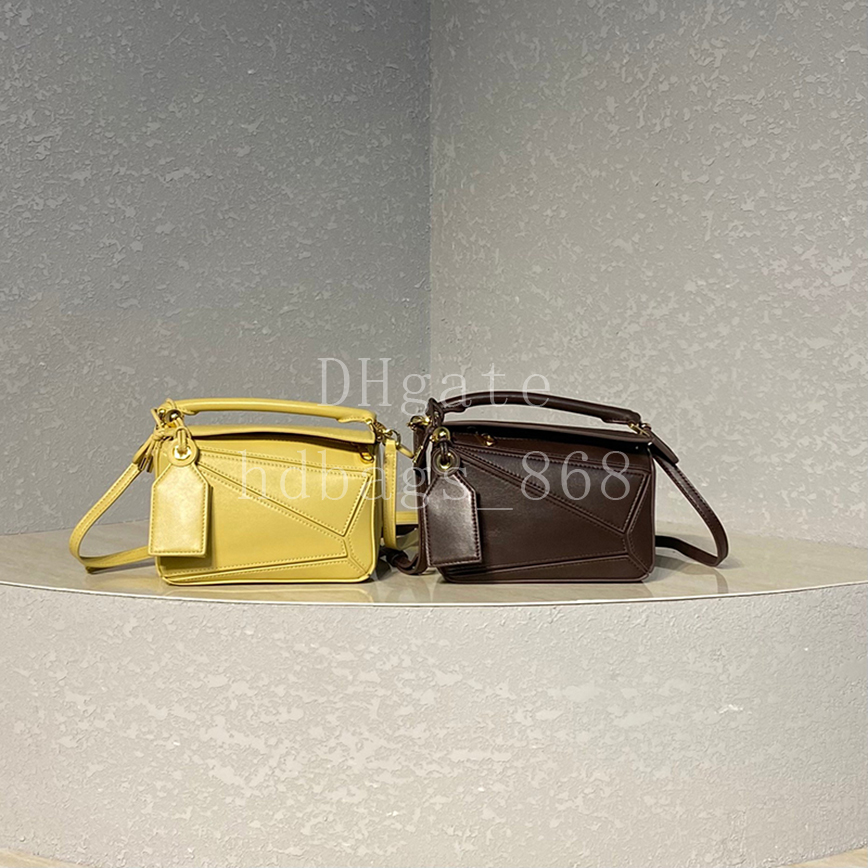 Mirror quality Designer Shoulder bag Puzzle Geometric bag Luxury Soft Calfskin Leather Women's Crossbody bag Handbag Pillow Bag 18cm With Box LO020