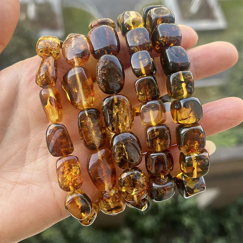 Yoowei Genuine Amber Bracelets for Unisex Gift 100 Natural Beads Baltic Energy Gemstone Healing Jewelry Suppliers Wholesale 260107