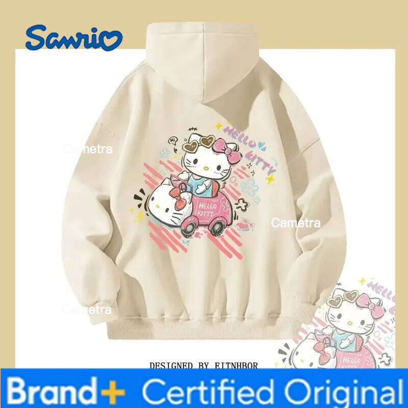 Sanrio Kawaii Cute Girl Streetwear Women Fun Graffiti Cartoon Hello Kitty Sweatshirt Y2k Clothes Aesthetic Top Oversized Hoodie H2601121