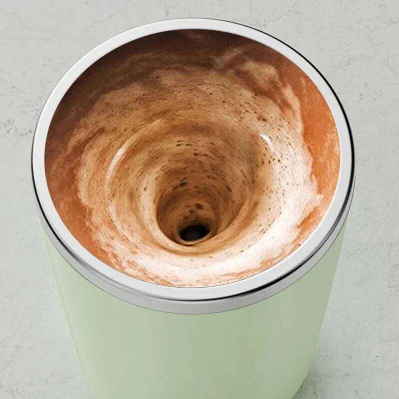 Electric Mug Automatic Magnetic Stirring Rechargeable Lazy Coffee Mixing Cup Stainless Steel Drinking Utensils for Office Home Travel Portable Stirrer