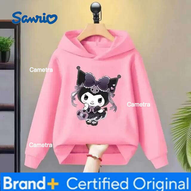 Sanrio Kawaii's Kuromi Girls' Fashionable Clothes Comfortable Outdoor Sports Hoodies for Boys Girls in Autumn and Winter H260112