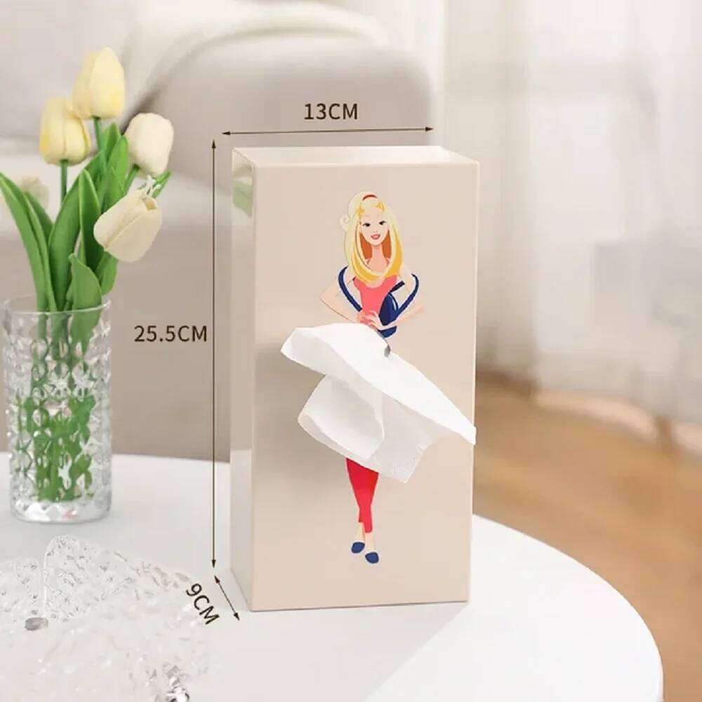 Pop-Art Flying Novelty Cartoon Anime Holder Cute Puffy Skirt Girl Tissue Box Desktop Decorative Ornaments 26Y0112