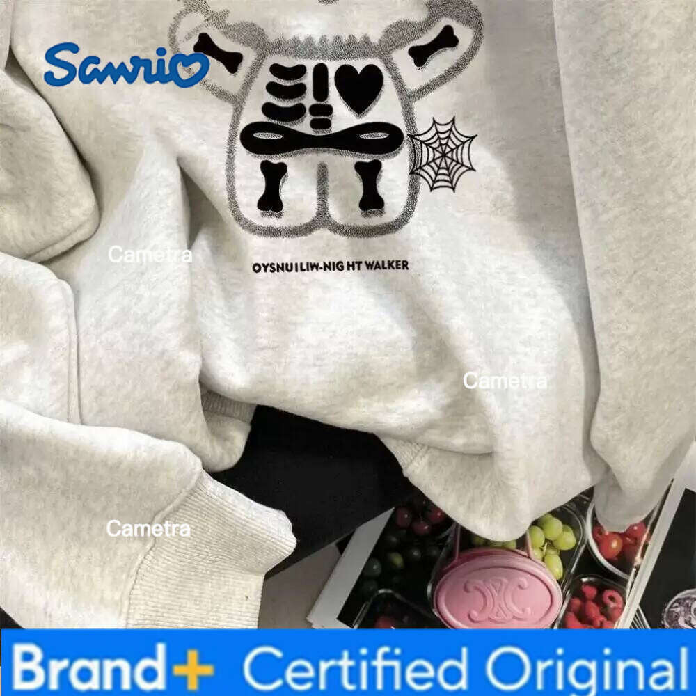 Sanrio Hot Hello Kitty Girls' American Loose and Lazy Style Hoodie for Women's Stylish Autumn/winter High Quality Jacket H260112
