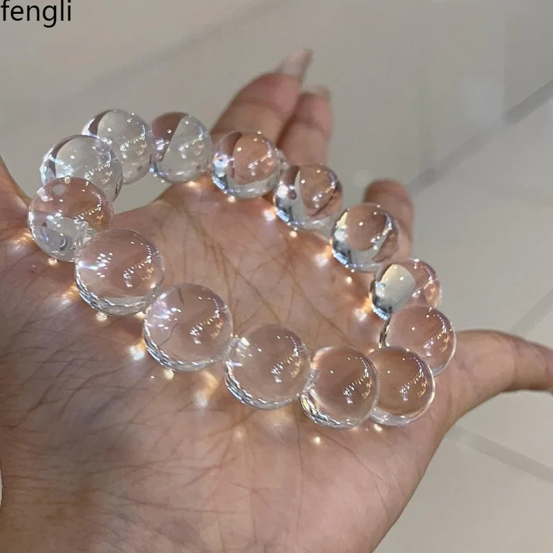 Pure white crystal beaded bracelet ice transparent beaded bracelet send girlfriend and girlfriend to show white 260107