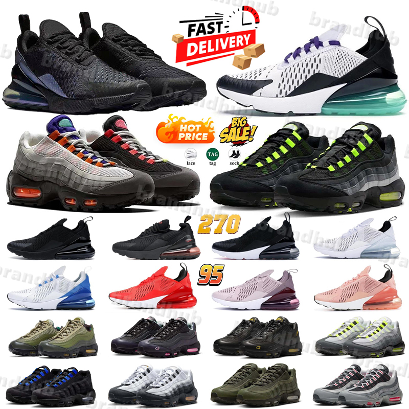 95 270 free shipping Designer running shoes men women casual sneakers 270s 95s react triple X university gold anthracite breathable trainers mens Outdoor sports