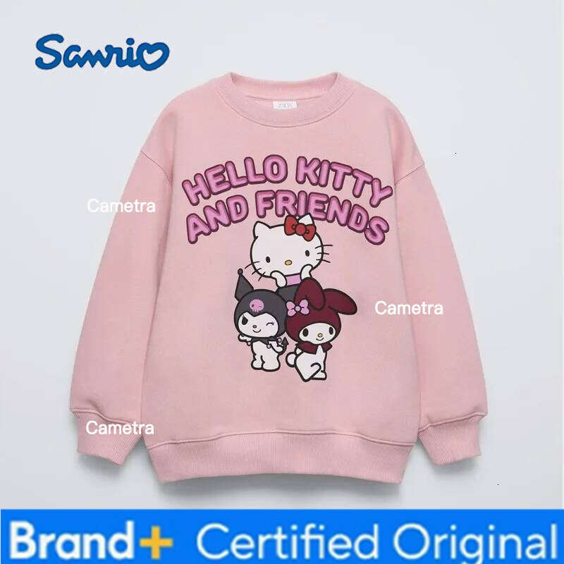 Sanrio Brand Sweatshirts Children Cartoons Kawaii Print Hoodies Kid Pullover Casual Cotton Clothes Fashion Tops Girl H260112