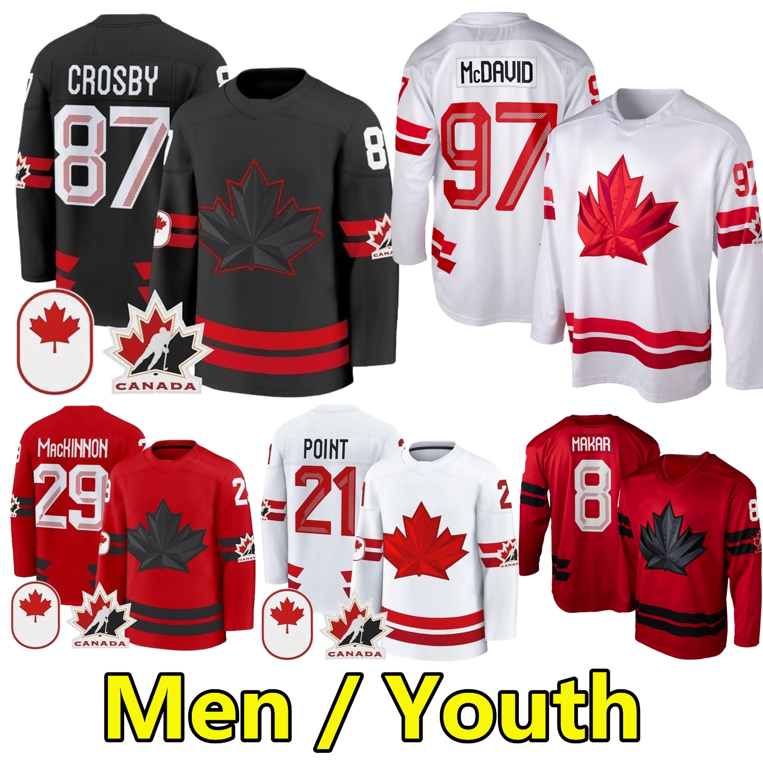 2026 Canada Team Hockey Jersey Mitch Marner Tom Wilson Brad Marchand Darcy Kuemper Bo Horvat Josh Morrissey Cirelli Sanheim Toews Theodore Parayko Binnington