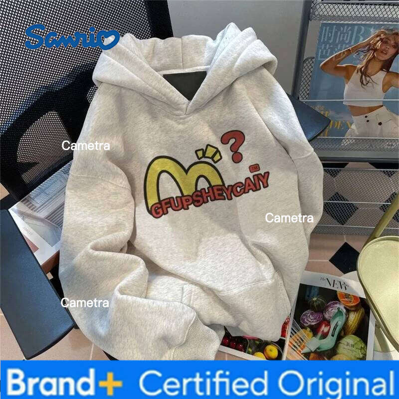 Sanrio Adolescent Hoodie Sweet Cool Hello Kitty Hooded Sweatshirt Versatile Loose Jackets Female Students Autumn Winter Kawaii Hoodies H260112