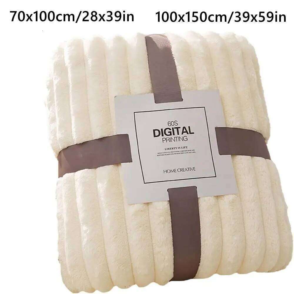 New Double Sided Warm Blanket Skin-Friendly Breathable Conditioning Quilt Solid Color Ultra Soft Striped Blankets XJ260112