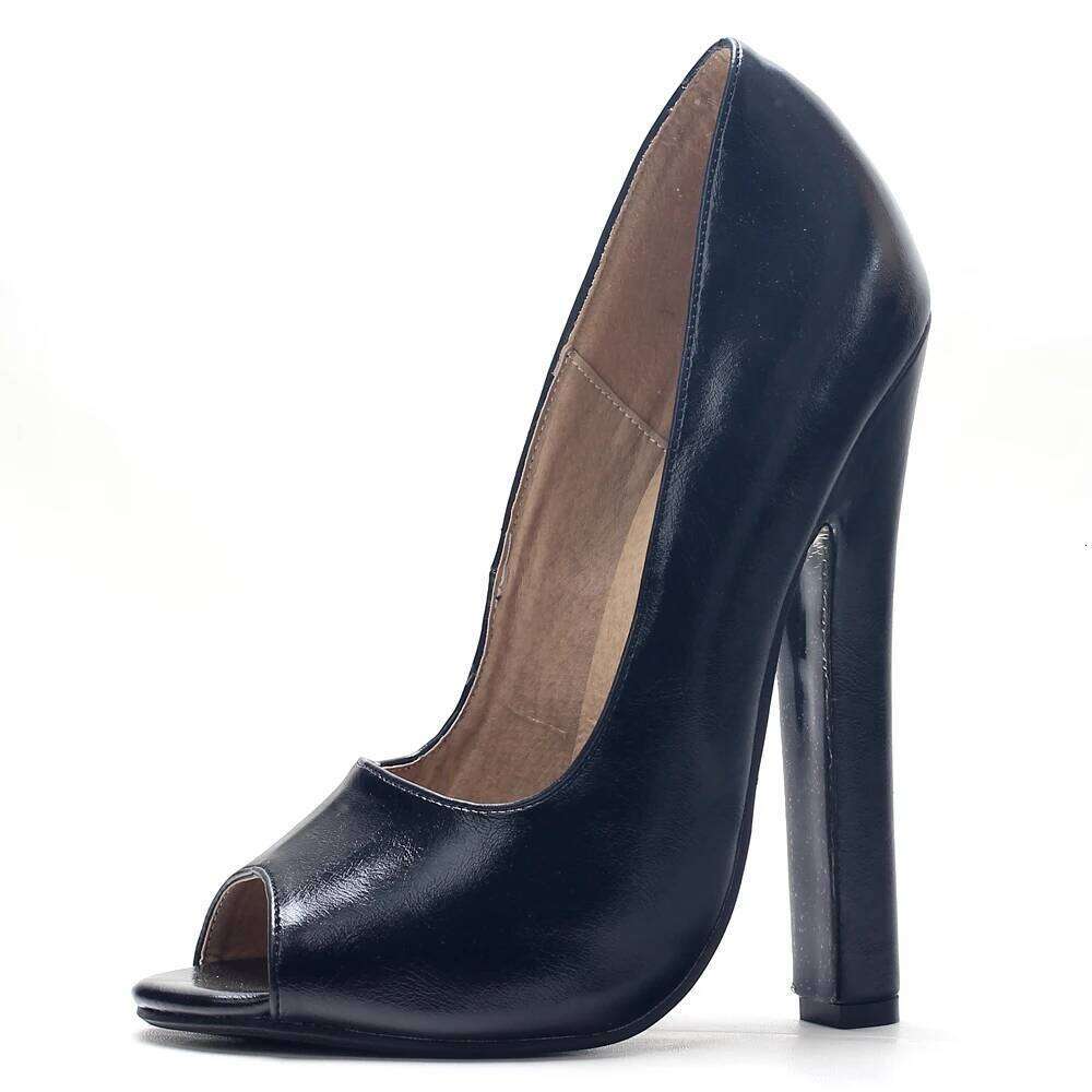 JIALUOWEI Unisex's Extreme High Heel Peep Toe Stiletto Pumps Shoes Fetish Footwear