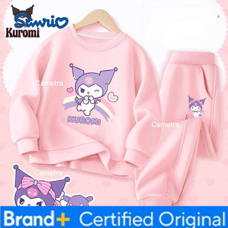 Sanrio Baby Girl Clothes Set Autumn Kid Kunomi Sweatshirts Pullover Sweet Top & Pants 2pcs Suit Children Fashion Tracksuits Outfits H260112
