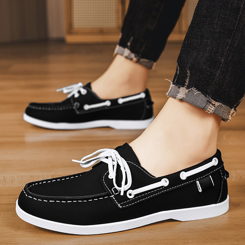 Summer New Men'S Leather Shoes Fashion Trend Work Commuting Office Men'S Shoes All Kinds Of Fashion Personality Peas Shoes