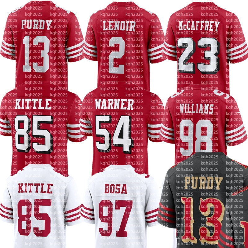 Mike Evans Brock Purdy Christian McCaffrey George Kittle Nick Bosa Fred Warner Trent Williams Jauan Jennings Dee Winters Deommodore Lenoir Football Jersey
