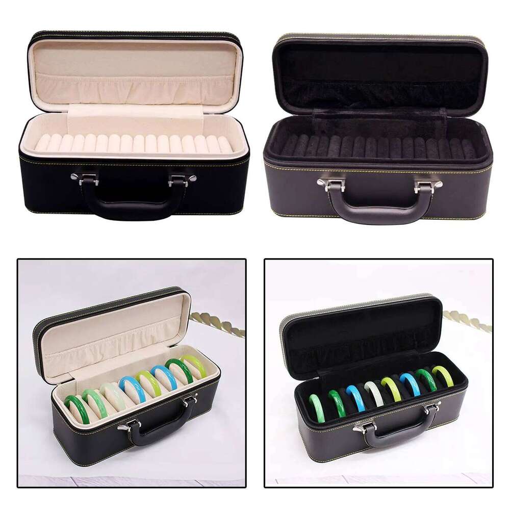 Portable bracelet Organizer Jade Bracelets Display Storage Case Holder Jewelry Bangle Box for Anniversary Flea Markets 26Y0112