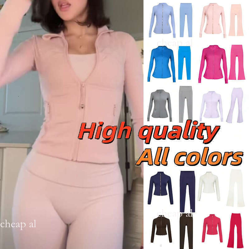 Women Clothes yoga Jackets Luluity Lemonic set men Jackets Set Leggings Sets Plus Soft Socks Pants Defined Luluity Lemonic Sweatshirt Jackets Set Breathable