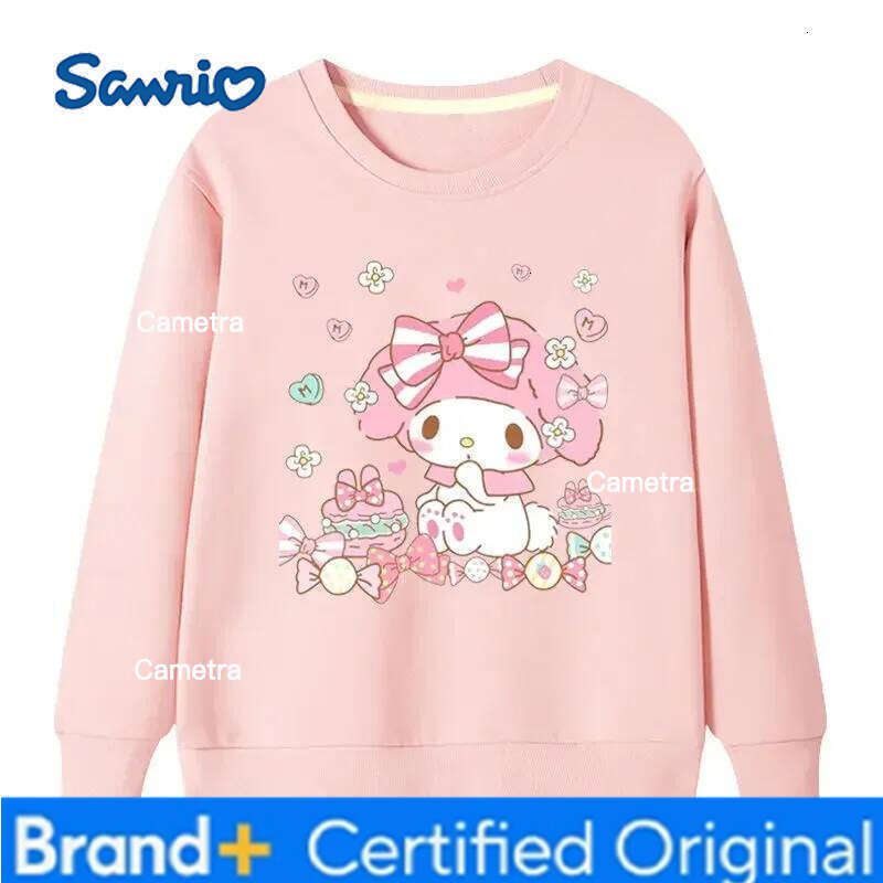 Sanrio Cute Kuromi Melody Cartoon Anime Peripherals hoodies Boys Girls Round Neck Pullover Sweater in The Spring and Autumn H260112
