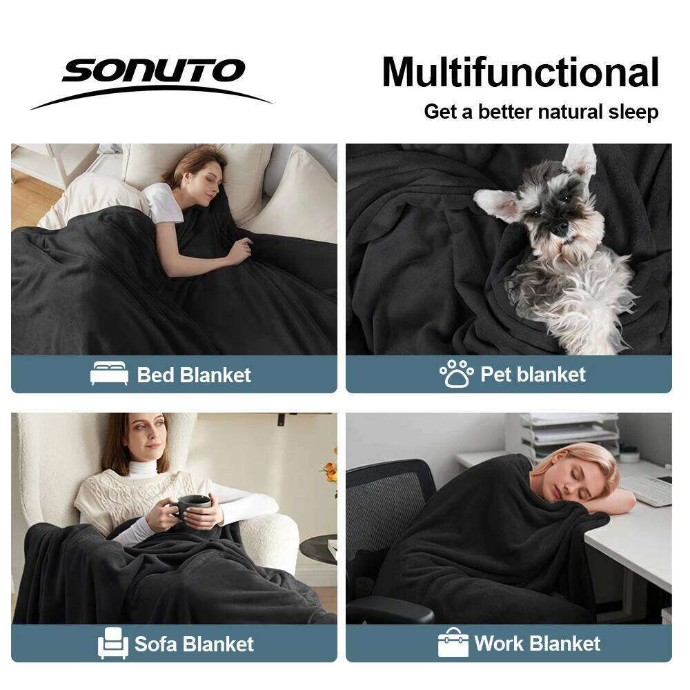 Newest Spring Winter Flannel Blanket Fluffy Warm Soft Sofa Cover Bedspread Solid Black Coral Fleece Plush Blankets For Beds XJ260112