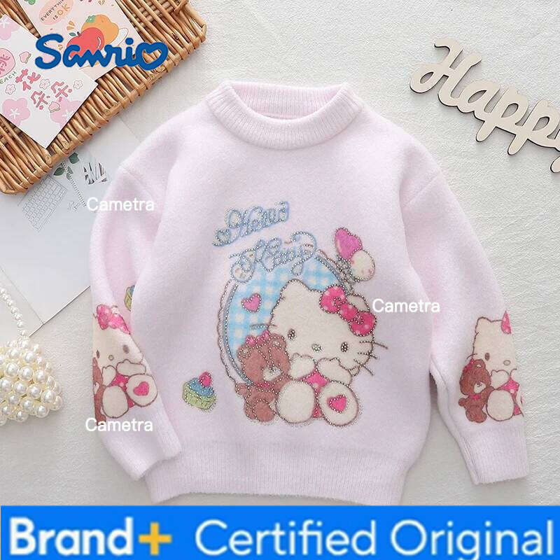 Sanrio Winter Hello Kitty Melody for Kids Cinnamoroll Autumn Crew Neck Knit Pullover Girs Japan Warm Knitwear Fashion Sweater H2601121