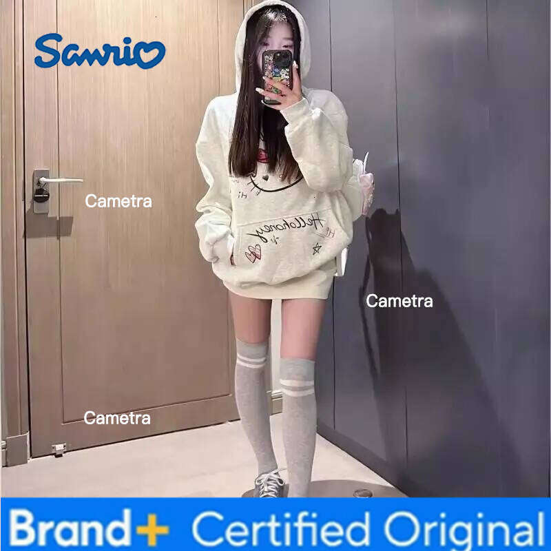 Sanrio Hello Kitty Girl Hoodie Sweatsuit Kawaii Anime Fashion Casual Hooded sweatshirt Long-Sleeved Autumn Winter Pullover Tops H260112