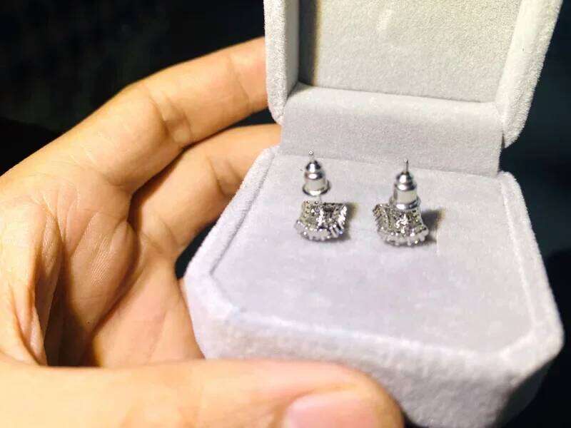 Delicate Female AAA Shiny CZ 925 Sterling Silver Pave Mosaic Cubic Zircon Wedding Earrings for Women Statement Jewelry