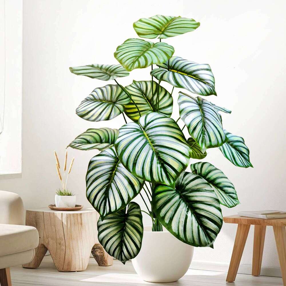 52-104cm40.94in Artificial Monstera Fake Palm Tree Plastic Turtle Leaf Green Plant for Home Garden Room Office Decor 26W0112