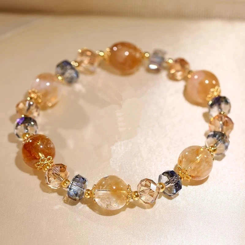 Ruifan 10mm Natural Yellow Topaz Crystal Beads Beaded Strand Women Bracelets Fashion Hand Accessories Birthday Gift for Her 1483 260107