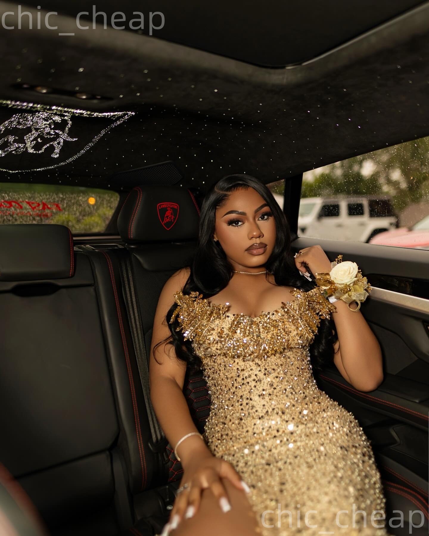 Aso Ebi 2k25 Gold Mermaid Prom Dresses 2026 Crystals High Split Sequined Evening Formal Party Second Birthday Engagement Gowns Dress For Special Occas