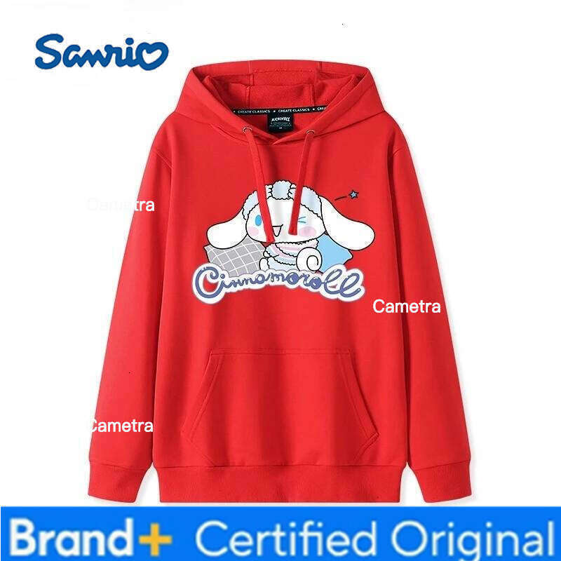 Sanrio Korean Cinnamoroll Hook Haze Blue Hooded Sweater Cute Girl Versatile Girlfriend College Style Loose Long Sleeve Top H260112