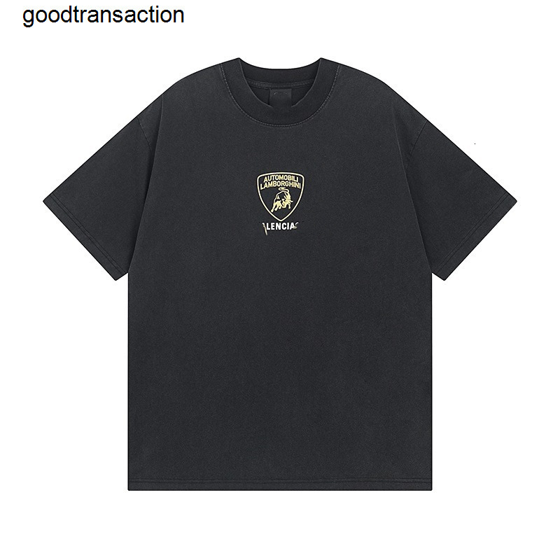 Top quality Designer clothes High-Quality B Brand Lamborghini Pattern Letter Base Trendy Casual Unisex Couple Small Neckline Short Sleeve T-Shirt