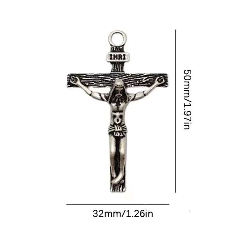New Religious Jesus Fashion Gold Color Cross Pendent with Chain Necklace Jewelry Gifts for Men and Women H260112