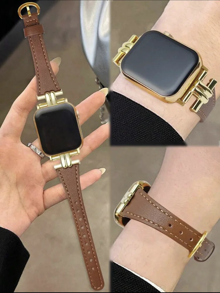 For Apple Watch band women Series Ultra 11109876 38mm 40mm 41mm 42mm 44mm 45mm 46mm Strap Leather loop 260110 - view 4