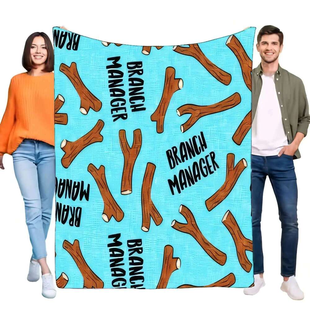 Cozy Branch Manager Throw Blanket Soft Warm Lightweight Tree Stick Pattern for Bed Sofa Couch Office Funny Gag Gift Idea XJ260112