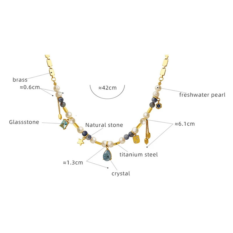 Natural Freshwater Pearl Necklace Stainless Steel Natural Stone Beads Heart Chain Jewelry Accessories Girl Gift 260107