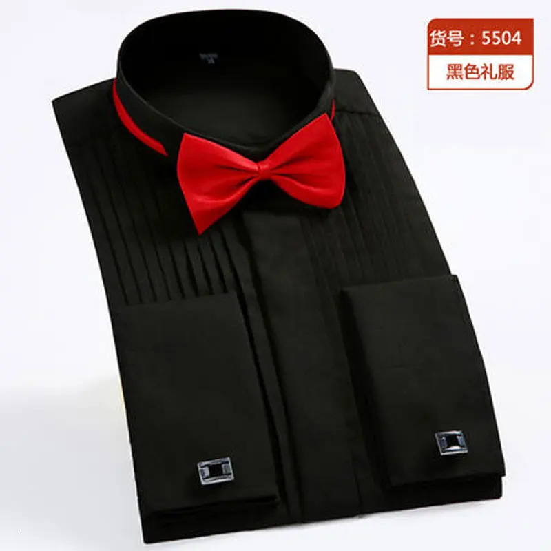 6XL Mens long sleeve shirt Formal dress Plus size tuxedo Wear free wear antiwrinkle Business casual High quality solid color 260109