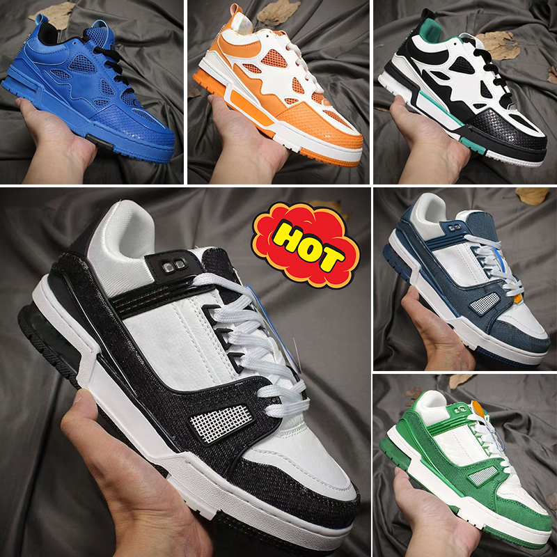 Designer Shoes lvs Sneakers Fashion Men Women Leather Flat Casual Shoes Mens Classic Trainers Ladies Nigo Outdoor Sneaker Luxury Womens Athleisure Outdoor Trainer