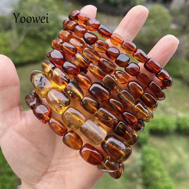 Yoowei Genuine Amber Bracelets for Unisex Gift 100 Natural Beads Baltic Energy Gemstone Healing Jewelry Suppliers Wholesale 260107