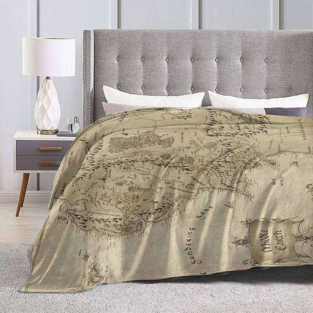 1pc Middle Earth Map Blanket Lord of the Rings Style Fade Resistant Beautiful Timeless Design XJ260112