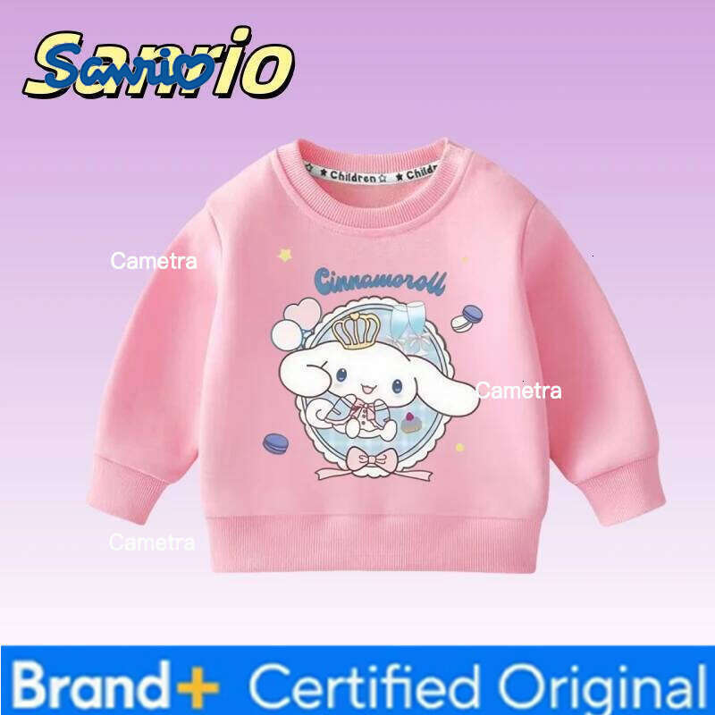 Sanrio Autumn Baby Girls Clothes Kid Cartoon Cinnamoroll Printed Sweatshirts Children Cute Pullover Long Sleeve T-shirts Top H260112