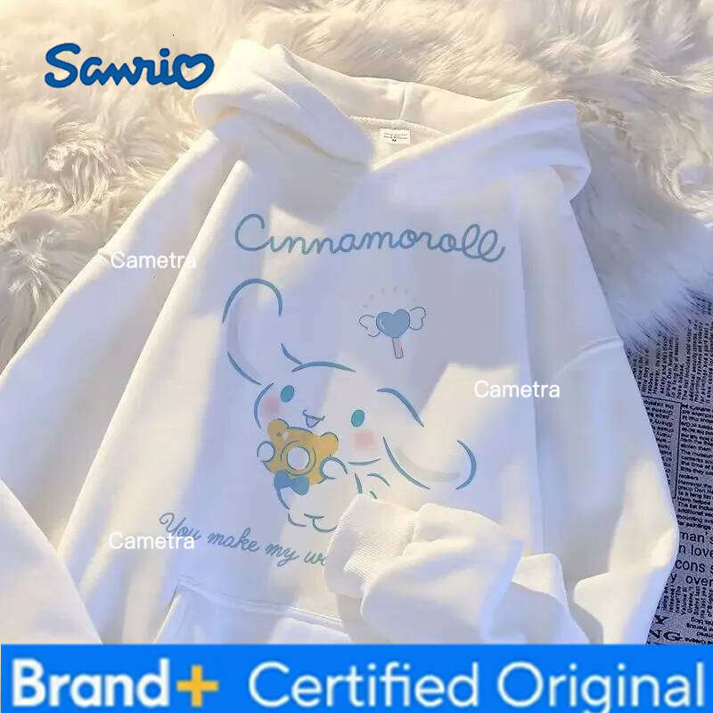 Sanrio The Summer Anime Cinnamoroll Children's Hoodie Printing Sweatshirt Kawaii Cute Casual Fashion Loose Top Kid Clothing H260112