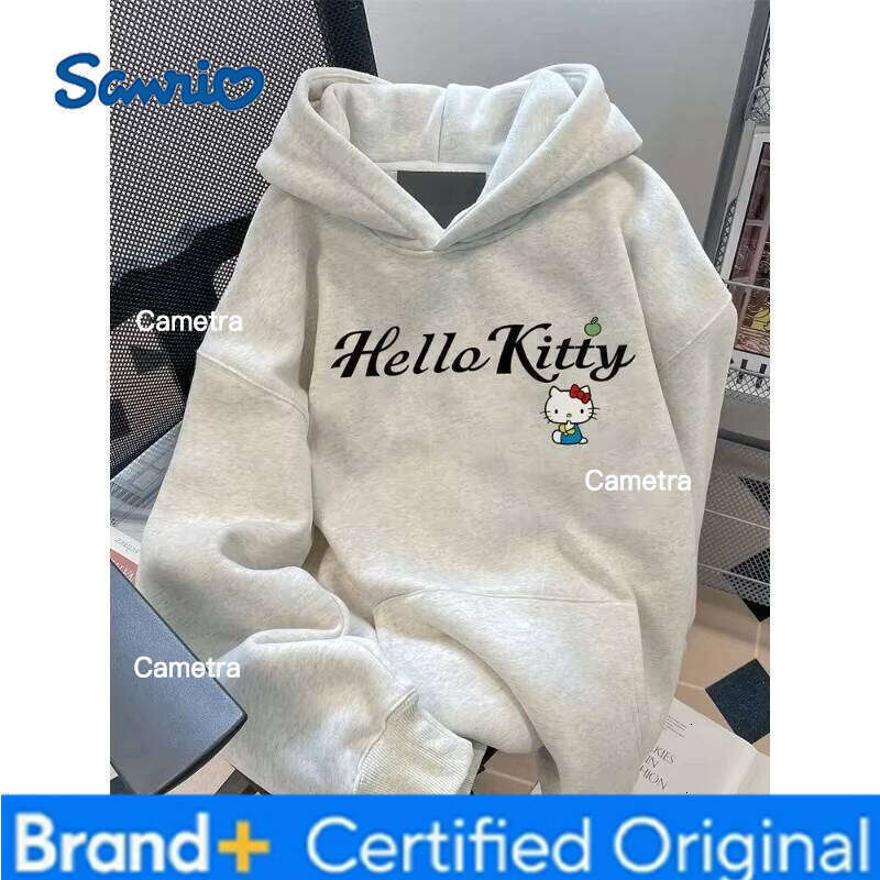 Sanrio Women's Hoodies Autumn Winter Clothing Cute Anime Hello Kitty Graphics Hooded Fashion Sweatshirt Y2K Oversized 100% Cotton Tops H2601121