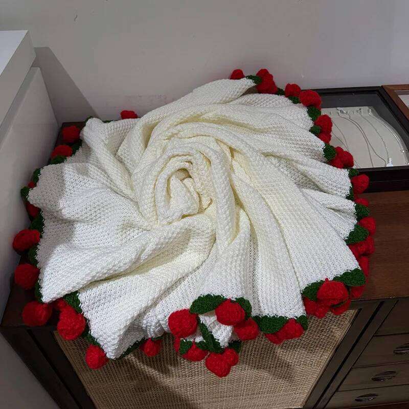 Rose Crochet Flower Bouquet Handmade of Roses Sofa Blanket Manta De Ramo manta de rosas XJ260112